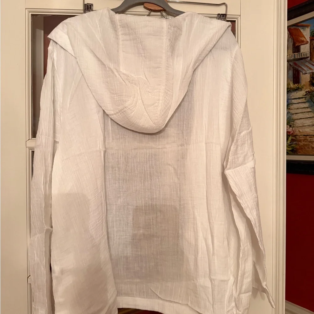 J. Jill Woman Crisp White Lightweight Jacket - Picture 3 of 5